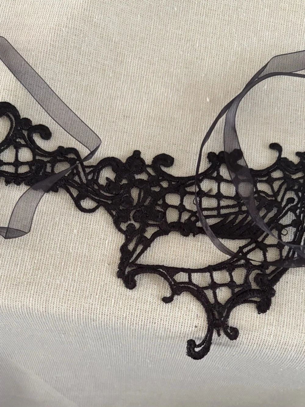 Three Black Lace & Sequin Venetian Masquerade Mask Set